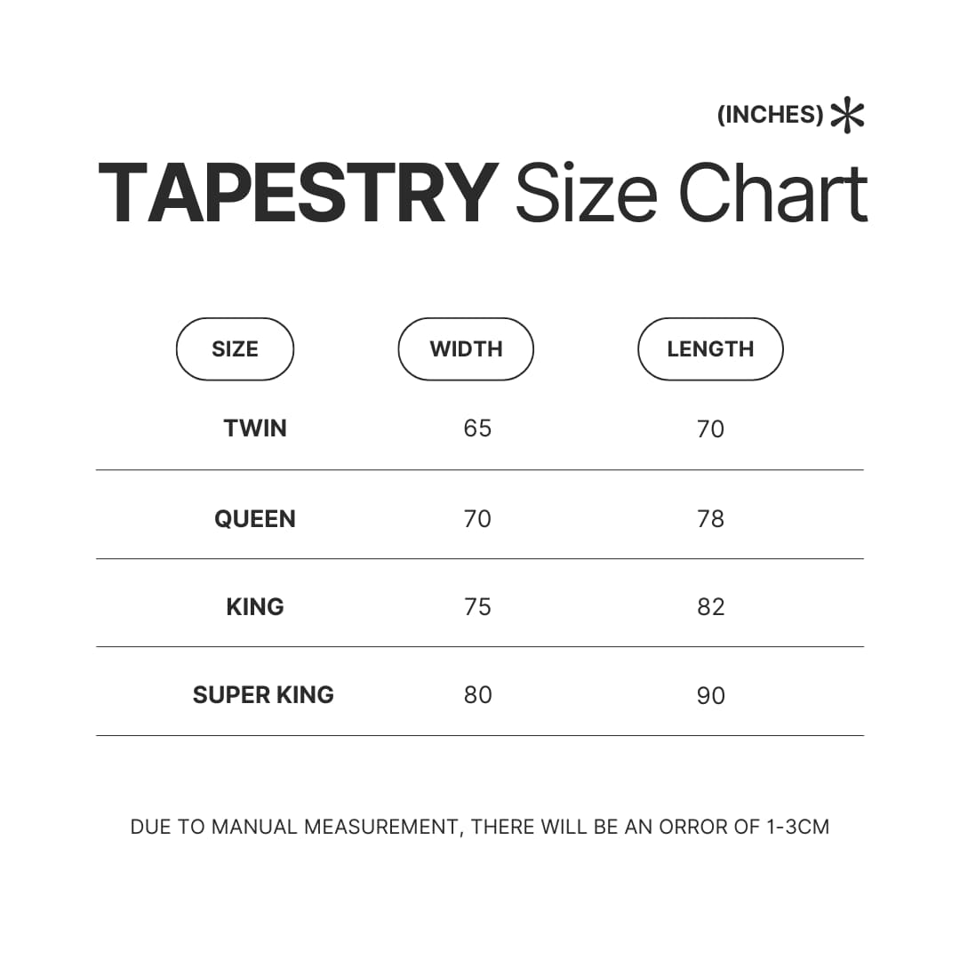 Tapestry Size Chart - Neon Genesis Evangelion UK Store