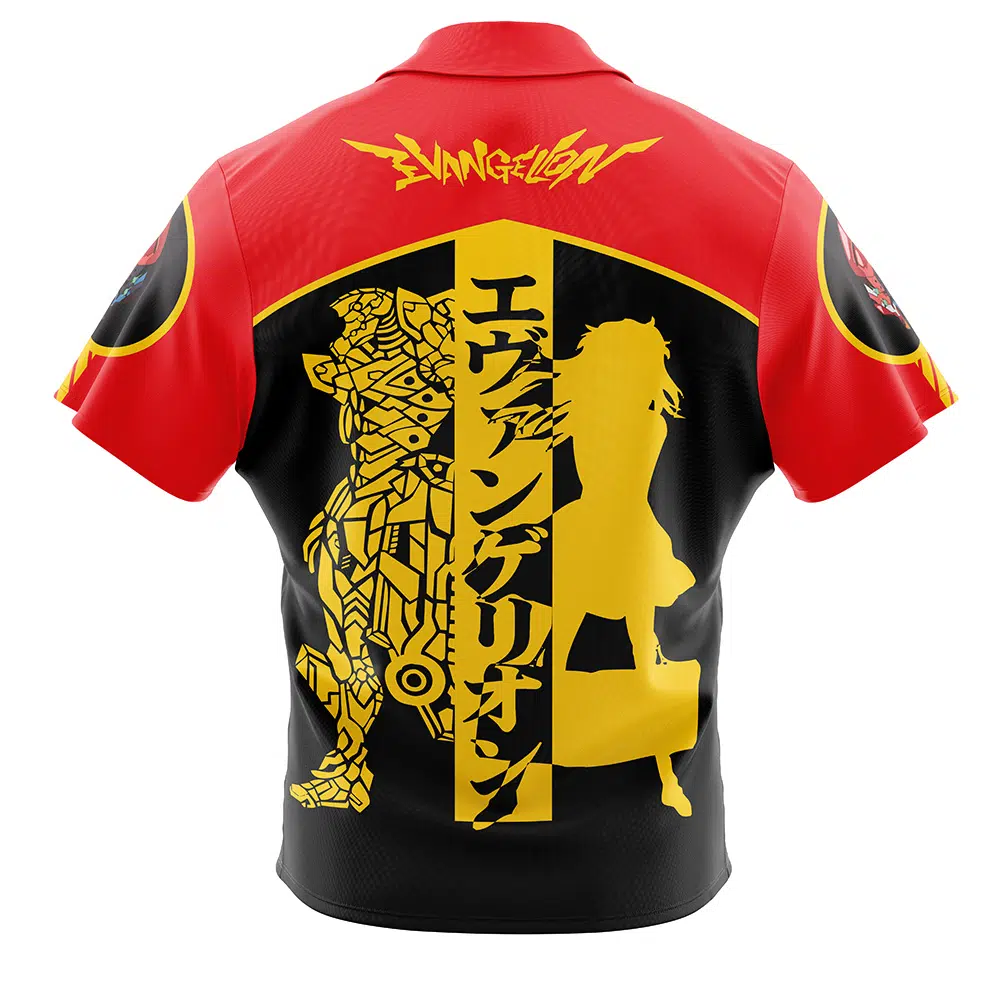 Eva 2 NGE Short Sleeve Hawaiian Shirt BACK mockup - Neon Genesis Evangelion UK Store